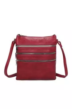 Сумка-мессенджер Khamsa из искусственной кожи с пятью карманами на молнии Fontanella Fashion, красный