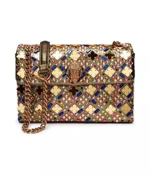 Сумка-мессенджер Kurt Geiger с пайетками, золотой