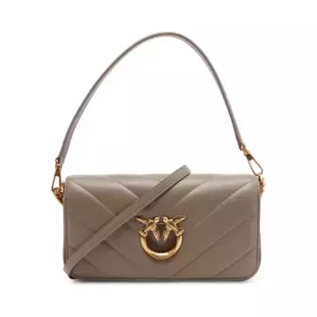 Сумка-Мессенджер Love Click Baguette Mini из овечьей кожи Pinko, коричневый