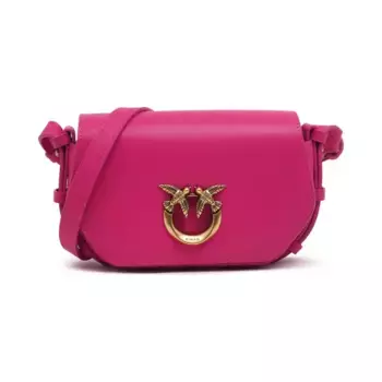 Сумка-Мессенджер Love Click Exagon из телячьей кожи Pinko, розовый