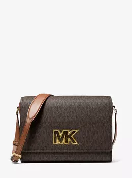 Сумка-мессенджер Mimi среднего размера с логотипом Michael Kors, коричневый