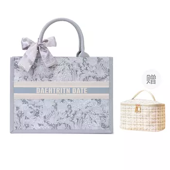 Сумка-мессенджер на одно плечо из искусственной кожи, повседневная, элегантная, женская, для поездок на работу и работы MINLUBAOLUO, Gray Trumpets+Chanel-Inspired Makeup Bag