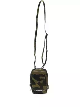 Сумка-мессенджер размера мини с камуфляжным принтом A BATHING APE, зеленый