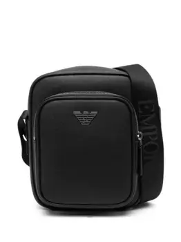 Сумка-мессенджер с логотипом EMPORIO ARMANI, черный