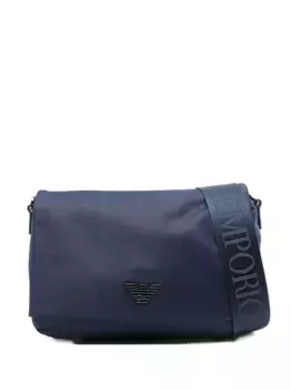 Сумка-мессенджер с логотипом EMPORIO ARMANI, синий