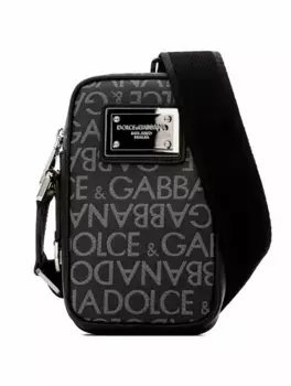 Сумка-мессенджер с монограммой Dolce&Gabbana, черный