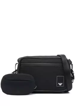 Сумка-мессенджер с нашивкой-логотипом Emporio Armani, синий