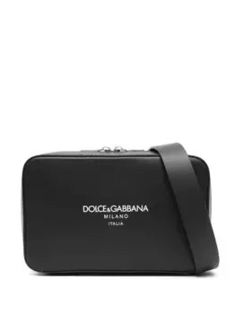 Сумка-мессенджер с тисненым логотипом DOLCE & GABBANA, черный