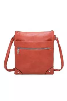 Сумка-мессенджер San из искусственной кожи с тройными карманами на молнии Fontanella Fashion, оранжевый
