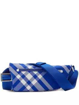 Сумка-мессенджер Shield в клетку Burberry, синий