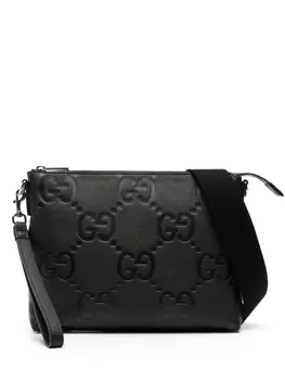 Сумка-мессенджер среднего размера с узором Jumbo GG Gucci, черный