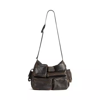 Сумка-мессенджер Superbusy с эффектом использования BALENCIAGA, коричневый