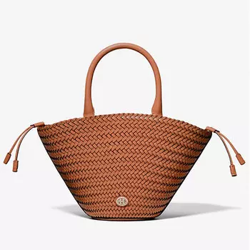 Сумка Michael Kors Audrey Woven Leather Market, коричневый