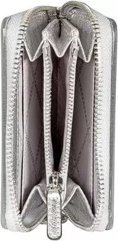 Сумка Michael Kors Barbara Zip Around Metallic Coin Case- Silver
