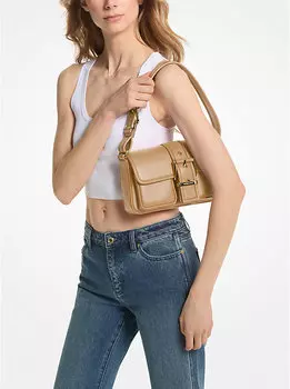 Сумка Michael Kors Colby Medium Leather Shoulder, светло-коричневый