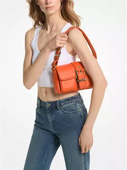 Сумка Michael Kors Colby Medium Leather Shoulder, оранжевый
