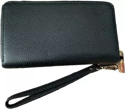 Сумка Michael Kors Fulton Large Flat Multifunctional Phone Case Wristlet Black Leather