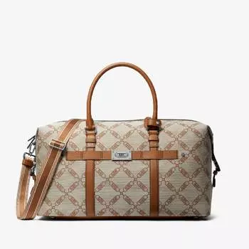Сумка Michael Kors Henry Empire Logo Jacquard Duffel, коричневый/светло-коричневый