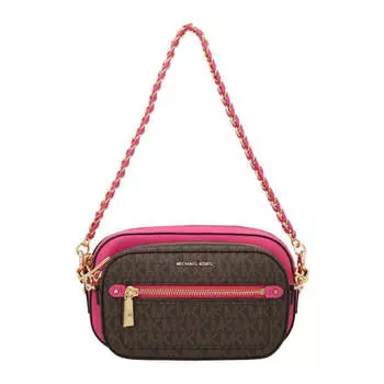 Сумка Michael Kors Jet Set Monogram, ярко-розовый/коричневый