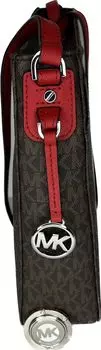 Сумка Michael Kors Messenger, Brown Signature/Red