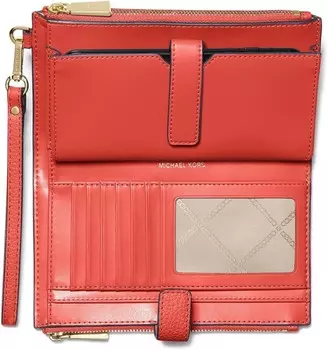 Сумка Michael Kors Women's Bi-Fold Wristlet with Multi Compartments, Spiced Coral