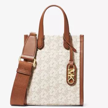 Сумка Michael Michael Kors Gigi Extra-Small Empire Signature Logo, коричневый/бежевый