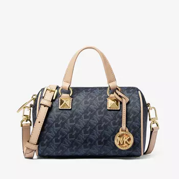 Сумка Michael Michael Kors Grayson Small Empire Signature Logo Duffel, темно-синий