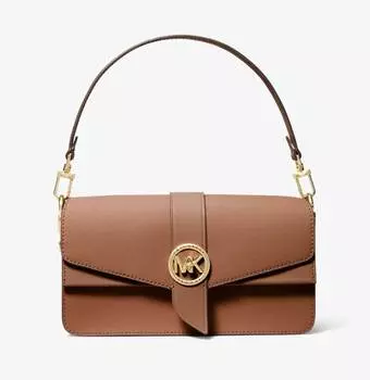 Сумка Michael Michael Kors Greenwich Medium Saffiano Leather Shoulder, бежевый