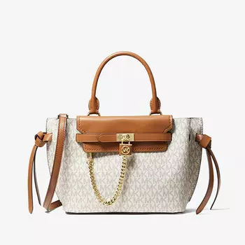 Сумка Michael Michael Kors Hamilton Legacy Small Logo Belted, бежевый/светло-коричневый