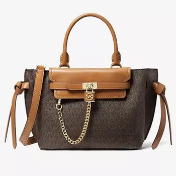 Сумка Michael Michael Kors Hamilton Legacy Small Logo Belted, коричневый/светло-коричневый