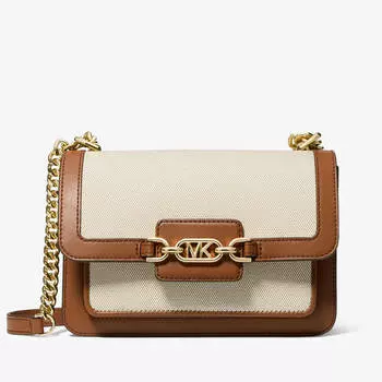 Сумка Michael Michael Kors Heather Large Canvas and Faux, светло-коричневый