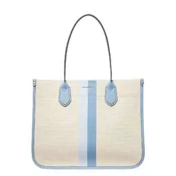 Сумка Michael Michael Kors Heidi Large Stripe Canvas Tote, бежевый/голубой