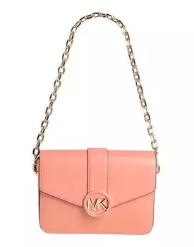 Сумка MICHAEL MICHAEL KORS с монограммой на цепочке, лососево-розовый