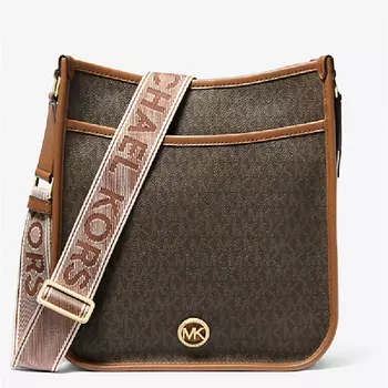Сумка Michael Michael Kors Luisa Large Signature Logo, коричневый
