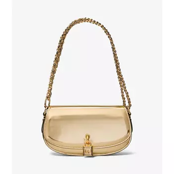 Сумка Michael Michael Kors Mila Small Metallic Leather Shoulder, золотистый