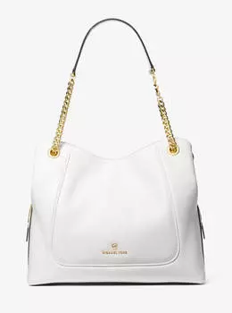 Сумка Michael Michael Kors Piper Large Pebbled Leather Shoulder, белый