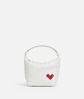 Сумка-мини Bottega Veneta, белый/темно-красный