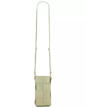 Сумка мини Bottega Veneta Phone Pouch, цвет Travertine & Gold