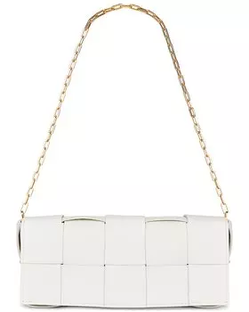 Сумка мини Bottega Veneta uette Pochette Chain, цвет White & Gold