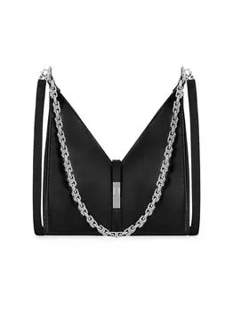 Сумка Mini Cut Out из кожи Box с цепочкой Givenchy, черный