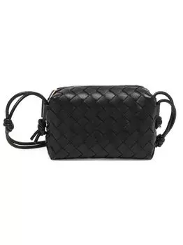Сумка Mini Loop Intrecciato Bottega Veneta, черный
