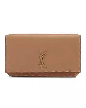 Сумка мини Saint Laurent Phone Holder Strap, цвет Vintage Brown Gold