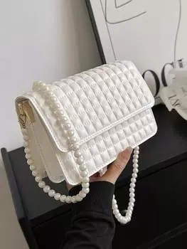 Сумка миниатюрная с клапаном, белый