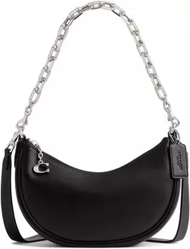 Сумка Mira из дубленой кожи на цепочке COACH, черный