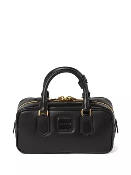 Сумка Miu Miu Аркадия с короткими ручками кожаная, черный