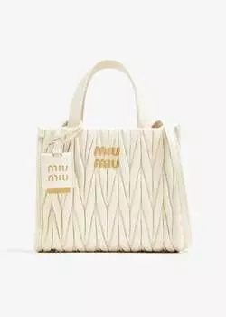 Сумка Miu Miu Matelass Leather Handbag, белый