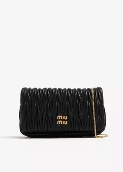 Сумка Miu Miu Matelass Leather Mini, черный