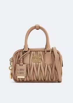 Сумка Miu Miu Matelass Leather Top Handle, бежевый