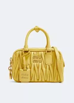 Сумка Miu Miu Matelass Leather Top Handle, желтый