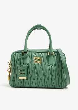 Сумка Miu Miu Matelass Nappa Leather Top-Handle, зеленый